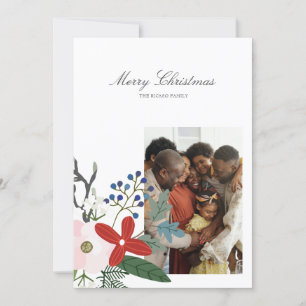 Cartes Pour Fêtes Annuelles Joyeux Noël Photo Florale