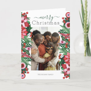 Cartes Pour Fêtes Annuelles Joyeux Noël Photo Holiday Holly Berry