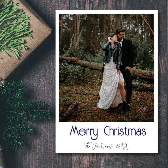 Cartes Pour Fêtes Annuelles Joyeux Noël photo nouvellement mariée (Créateur téléchargé)