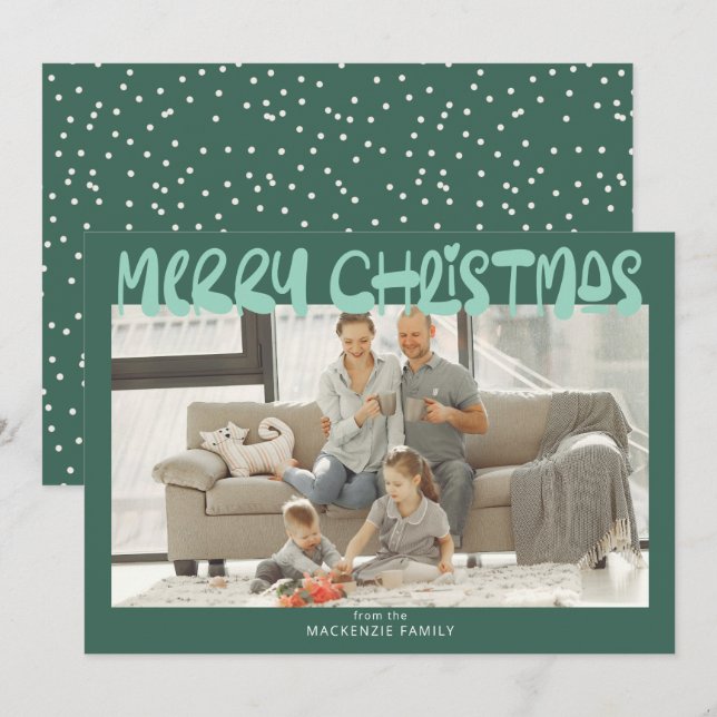 Cartes Pour Fêtes Annuelles Joyeux Noël photo personnalisée (Devant / Derrière)