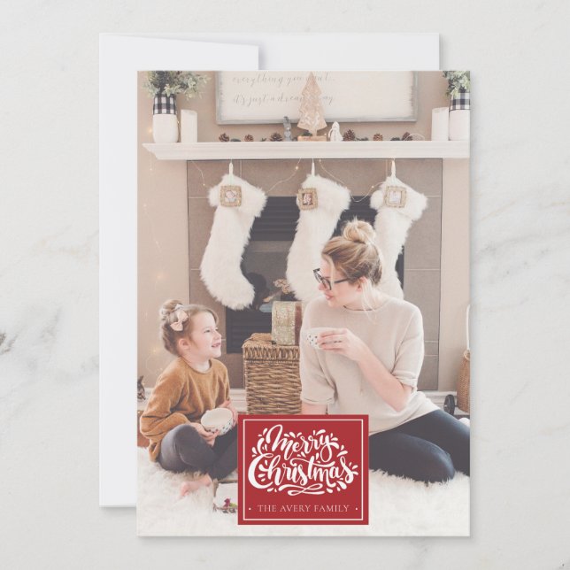 Cartes Pour Fêtes Annuelles Joyeux Noël Photo personnalisée Deer Idyll (Devant)