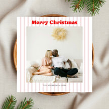 Joyeux Noël photo rouge rayé