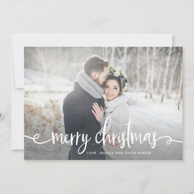 Cartes Pour Fêtes Annuelles Joyeux Noël | Photo Rustique moderne (Devant)