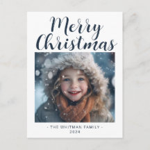 Joyeux Noël Photo Simple Moderne Blanc