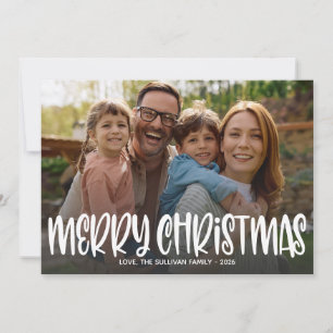 Cartes Pour Fêtes Annuelles Joyeux Noël Photo Typographie Famille