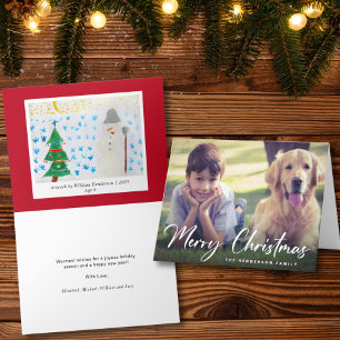 Cartes Pour Fêtes Annuelles Joyeux Noël Photo Your Childs Artwork
