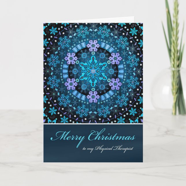 Cartes Pour Fêtes Annuelles Joyeux Noël physiothérapeute Boho Snowflakes (Devant)