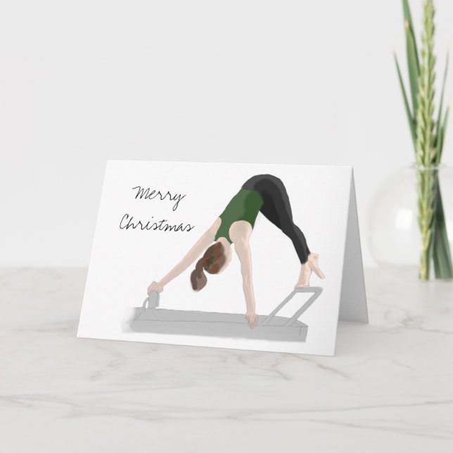 Cartes Pour Fêtes Annuelles Joyeux Noël Pilates Reformer Card (Devant)