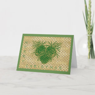 Cartes Pour Fêtes Annuelles Joyeux Noël pin vert cônes musique