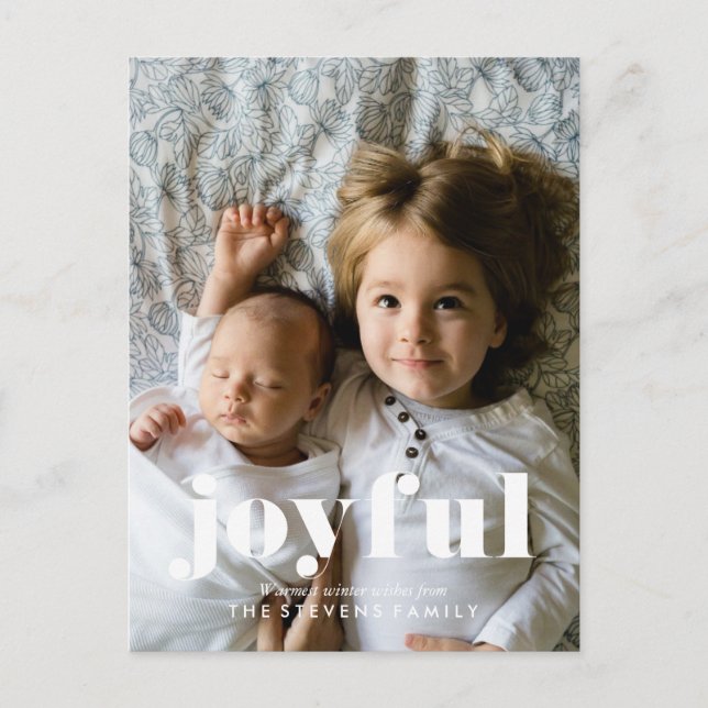 Cartes Pour Fêtes Annuelles Joyeux Noël Plein Bleed Photo (Devant)