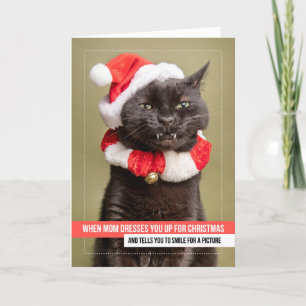 Cartes Pour Fêtes Annuelles Joyeux Noël pour n'importe qui Chat à Santa Hat