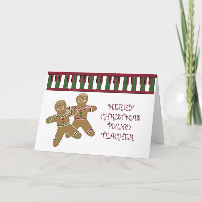 Cartes Pour Fêtes Annuelles Joyeux Noël pour professeur PIANO (Devant)