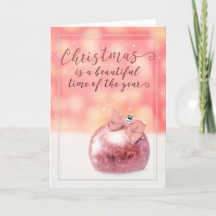 Cartes Pour Fêtes Annuelles Joyeux Noël pour quiconque Ornement Rose Beau