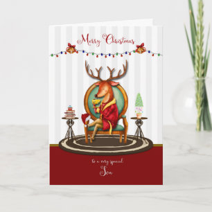 Cartes Pour Fêtes Annuelles Joyeux Noël pour Son Reindeer