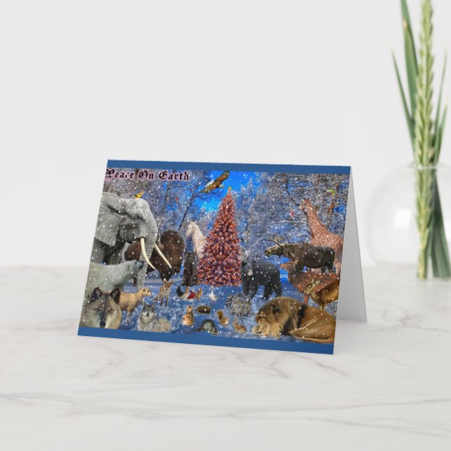 Cartes Pour Fêtes Annuelles Joyeux Noël pour tous les animaux (Devant)