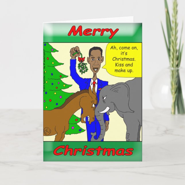 Cartes Pour Fêtes Annuelles Joyeux Noël Président Obama (Devant)