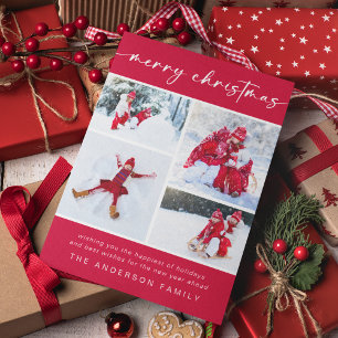 Cartes Pour Fêtes Annuelles Joyeux Noël   Quatre photos modernes
