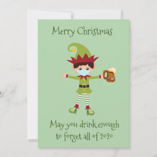Cartes Pour Fêtes Annuelles Joyeux Noël Que Vous Buviez Assez Elf 2021