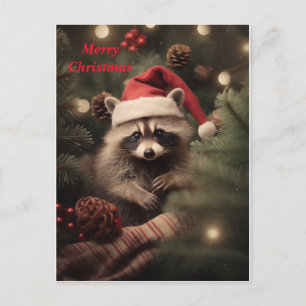 Cartes Pour Fêtes Annuelles Joyeux Noël Racoon