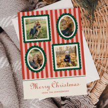 Joyeux Noël Rayé Rétro 4 Photos 
