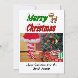 Cartes Pour Fêtes Annuelles Joyeux Noël Reindeer photo typographie