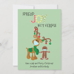 Cartes Pour Fêtes Annuelles Joyeux Noël Reindeer Visage Masque Étendre Joy 202