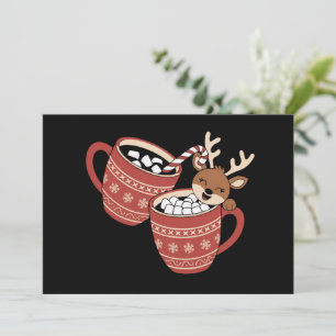 Cartes Pour Fêtes Annuelles Joyeux Noël Renne Mignon Famille Noël Café 