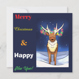 Cartes Pour Fêtes Annuelles Joyeux Noël, Renne, nouvel an