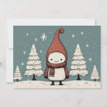 Joyeux Noël Rétro Bonhomme de Neige