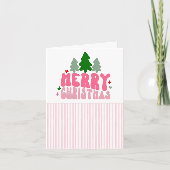 Cartes Pour Fêtes Annuelles Joyeux Noël rétro personnalisé (Devant)