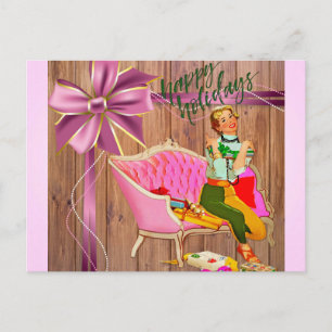 Cartes Pour Fêtes Annuelles Joyeux Noël rétro Style Joyuses Fêtes !