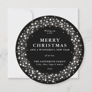 Cartes Pour Fêtes Annuelles Joyeux Noël rond Flammes scintillantes