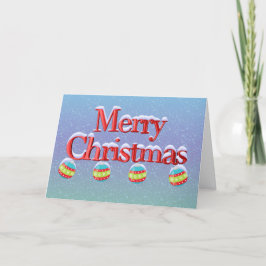 Cartes Pour Fêtes Annuelles Joyeux Noël rond Ornements festifs avec neige