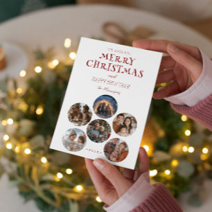 Cartes Pour Fêtes Annuelles Joyeux Noël rond photos personnalisées