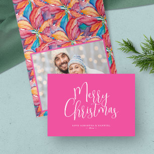 Cartes Pour Fêtes Annuelles Joyeux Noël rose tendance
