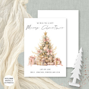 Cartes Pour Fêtes Annuelles Joyeux Noël Rose Vintage Quirky