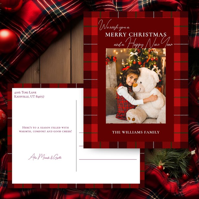 Cartes Pour Fêtes Annuelles Joyeux Noël rouge 1 photo (Créateur téléchargé)