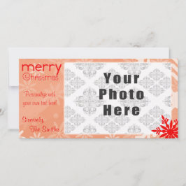 Cartes Pour Fêtes Annuelles Joyeux Noël Rouge à thème Flocon de neige