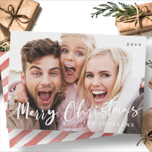 Cartes Pour Fêtes Annuelles Joyeux Noël Rouge Blancs Photo moderne
