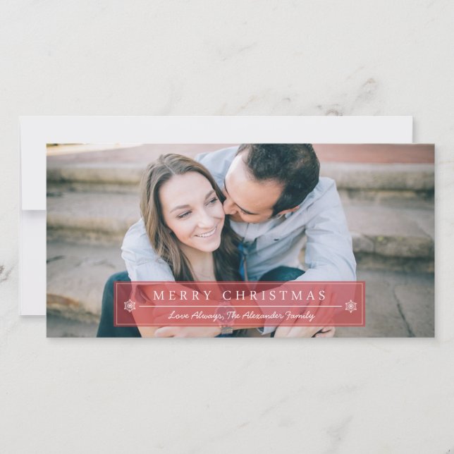 Cartes Pour Fêtes Annuelles Joyeux Noël Rouge classique (Devant)