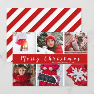 Cartes Pour Fêtes Annuelles Joyeux Noël rouge et blanc - collection photo