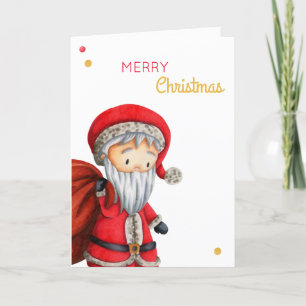 Cartes Pour Fêtes Annuelles Joyeux Noël rouge et blanc Père Noël