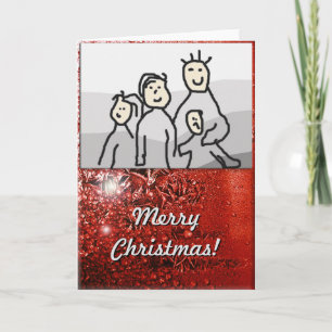 Cartes Pour Fêtes Annuelles Joyeux Noël Rouge Frost avec photo