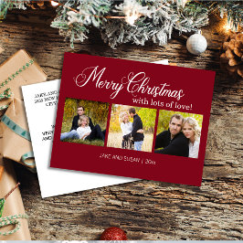 Cartes Pour Fêtes Annuelles Joyeux Noël Rouge moderne 3 Année photo
