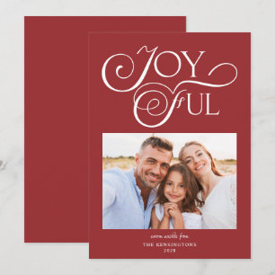 Cartes Pour Fêtes Annuelles Joyeux Noël Rouge moderne Photo de vacances
