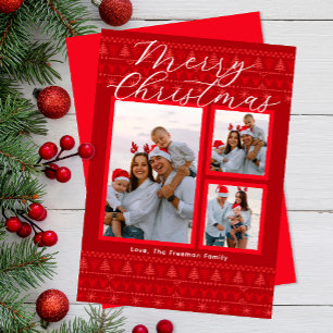 Cartes Pour Fêtes Annuelles Joyeux Noël Rouge nordique