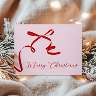 Cartes Pour Fêtes Annuelles Joyeux Noël rouge rose