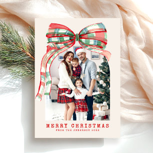 Cartes Pour Fêtes Annuelles Joyeux Noël Rouge Vert aquarelle