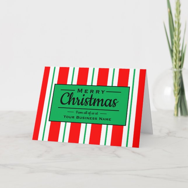 Cartes Pour Fêtes Annuelles Joyeux Noël Rouge Vert Blancs Entreprise (Devant)
