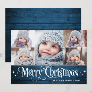 Cartes Pour Fêtes Annuelles Joyeux Noël Rustique 5 PHOTO Salutation
